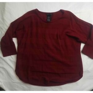 Design History Sweater Womens XXL Red Knit Crew Neck Pullover Minimalist Autumn